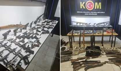 Ankara'da Bir Kişinin Evinde Çok Sayıda Silah Bulundu
