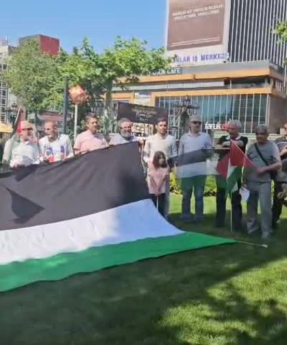 Direniş Çadırı Platformu'ndan Ankara'da 'Madleen' Eylemi
