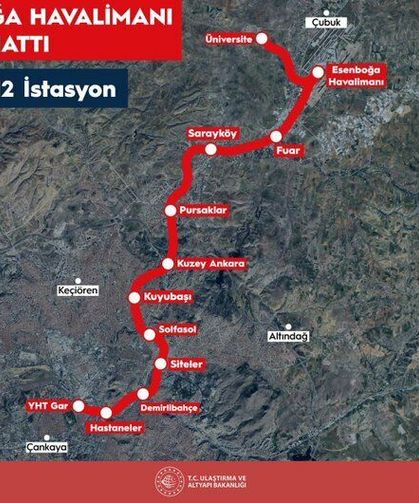 Esenboğa Havalimanı Metrosunun Tarihi ve Güzergahı Beli Oldu
