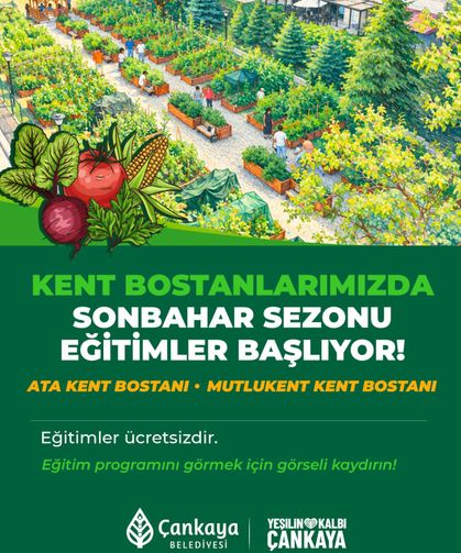 Çankaya Belediyesi Kent Bostanları Ücretsiz Eğitim Takvimi Açıklandı