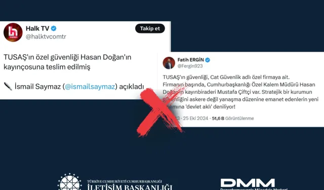 TUSAŞ'ın Güvenliği İle İlgili İddialara Dezenformasyon Açıklaması