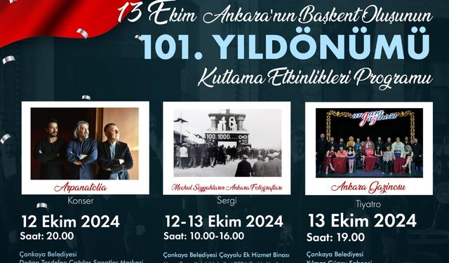 Başkent’in 101’inci Yılı Çankaya’da Etkinliklerle Kutlanacak