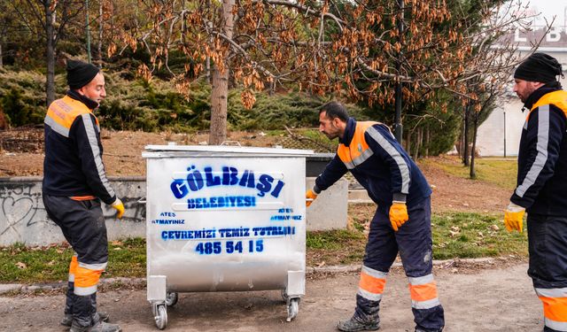 Gölbaşı’nda Eskimiş Çöp Konteynerleri Yenilendi