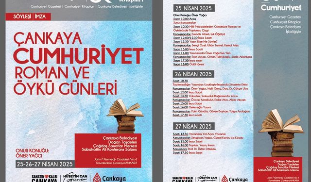 “Çankaya Cumhuriyet Roman ve Öykü Günleri” 25 Nisan'da Başlıyor