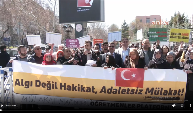 Mülakat Mağduru Öğretmenlerin MEB Önündeki Eylemi 163'ncü Gününde