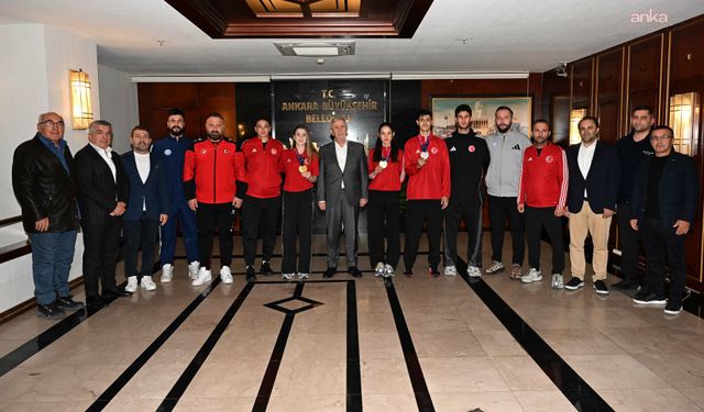 Çin'den Madalyayla Dönen ASKİ Spor’un Milli Sporcuları, Mansur Yavaş'ı Ziyaret Etti