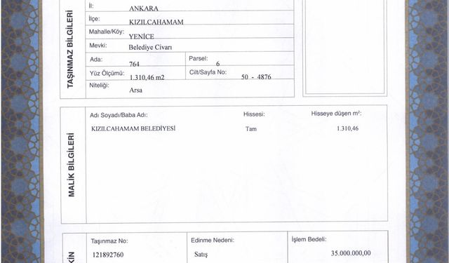 Kızılcahamam Belediyesi, Abı Hayat Oteli Arazisini Yeniden İlçeye Kazandırdı