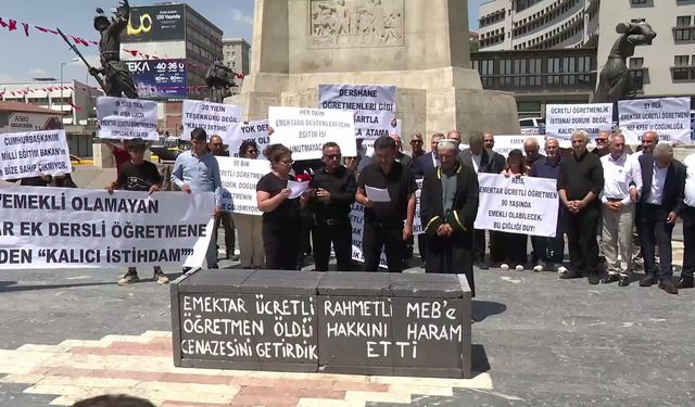 Ücretli Öğretmenler Ulus Meydanı'nda Kadro Taleplerini Seslendirdi