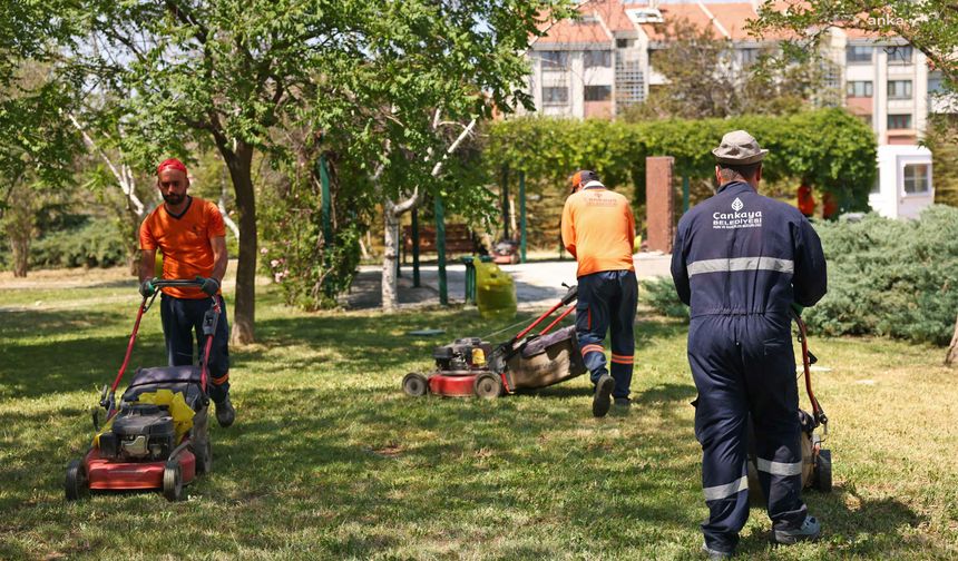 Çankaya Belediyesi'nden Parklarda Yoğun Mesai