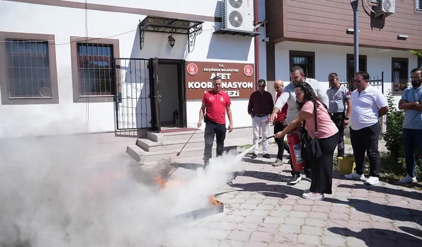 Keçiören Belediyesi Personeline Yangınla Mücadele Eğitimi