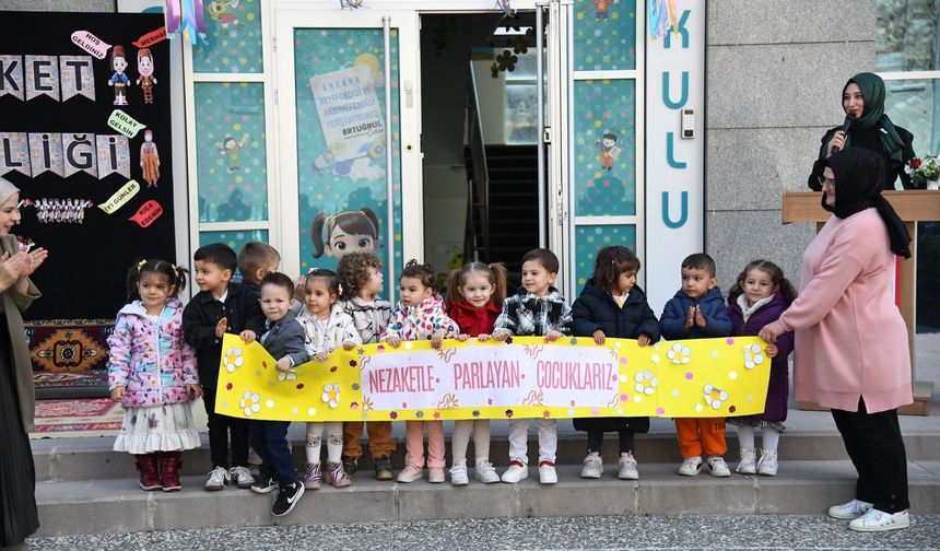 Pursaklar'da Minikler 'Nezaket'i Öğreniyor