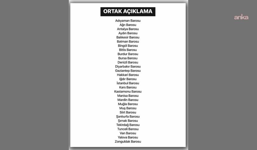 30 Barodan Ortak Çağrı: AİHM ve AYM Kararları Uygulanmalı