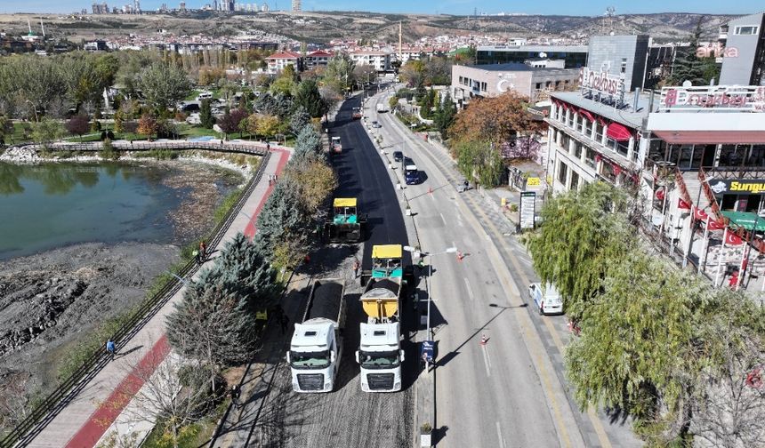 Gölbaşı Belediyesi'nden Sıcak Asfalt Çalışması