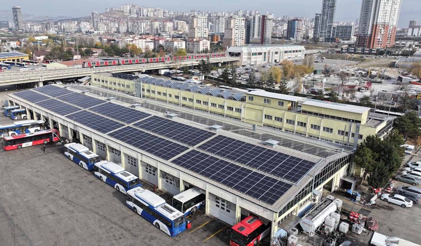 EGO'dan Yeşil Enerji Hamlesi: Macunköy Otobüs Bakım-Onarım Atölyeleri'ne Güneş Enerjisi Santrali Kuruldu