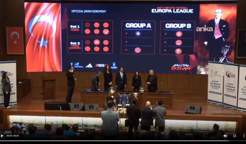 Ampute Futbol Avrupa Ligi’nin Kura Çekimi Mansur Yavaş'ın Katılımıyla Yapıldı