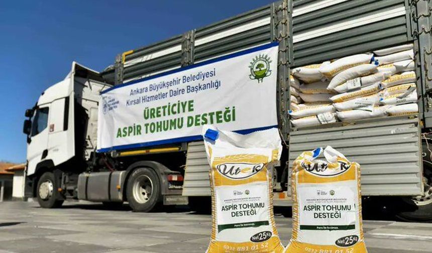 Mansur Yavaş'tan Üreticiye Destek: Şereflikoçhisar'a 15 Bin 450 Kilogram Aspir Tohumu