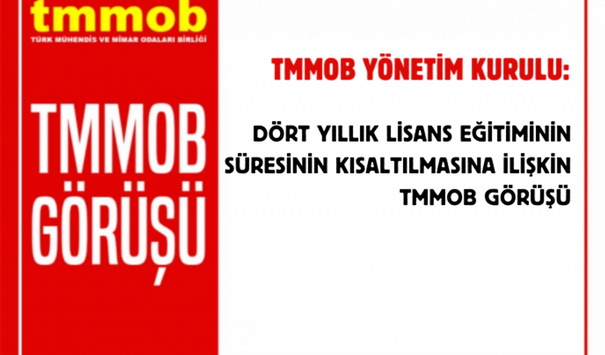 TMMOB’dan “Üç Yıllık Üniversite” Modeline Tepki