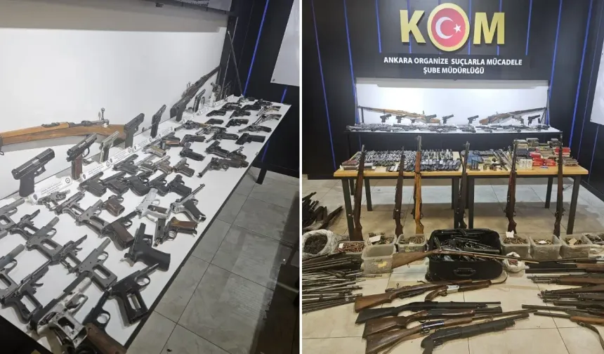 Ankara'da Bir Kişinin Evinde Çok Sayıda Silah Bulundu