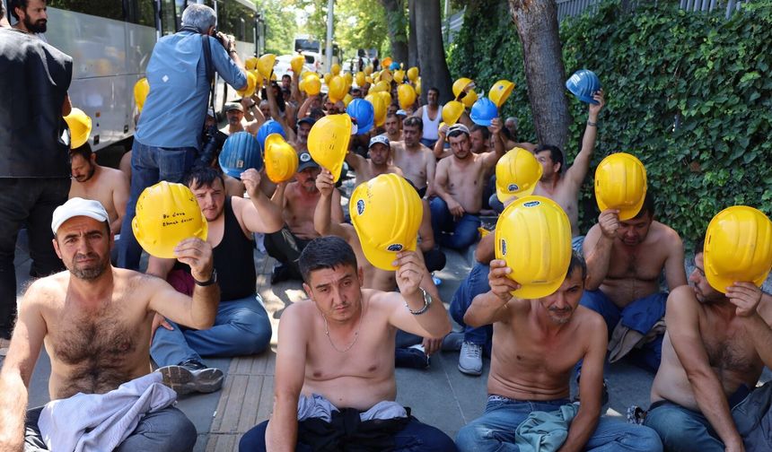 Ankara'da Madencilerin Eylemi Sürüyor