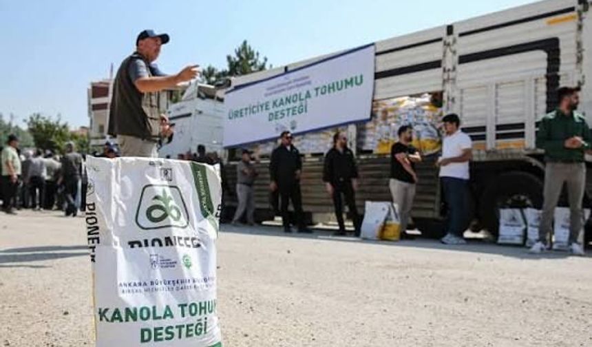 Ankara Büyükşehir Belediyesi'nden 583 Çiftçiye Yüzde 50 Hibeli Kanola Tohumu Desteği