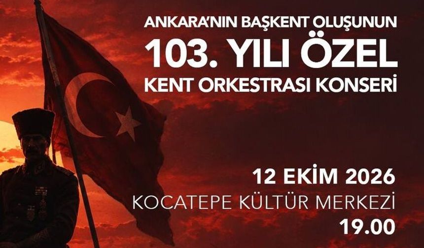 Ankara’nın Başkent Oluşunun 103. Yılı Kent Orkestrası Konseriyle Kutlanacak